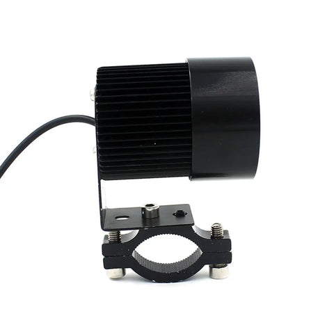 Side view of Bright 20W LED Motorcycle Headlight For 12V To 85V Systems Waterproof Front Lamp with mounting bracket