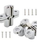 2 Pack Invisible Hinge For Cabinets And Doors, Hidden Concealed Hinge With 180 Degree Swing, Stainless Steel Cross Hinge