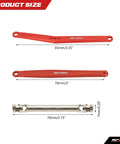 35mm Extended Wheelbase Suspension Kit With 70mm CVD Drive Shaft Upgrades For FMS FCX24 1 By 24 Crawlers - Extended Upper And Lower Linkage, Rock Bouncer Ready, Red Finish, All In One Upgrade, 85mm and 76mm red aluminum links with 70mm CVD shaft
