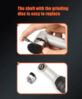 Cordless Mini Car Polisher 12V micro random orbital buffer close-up with detachable grinding disc