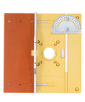 Robust Aluminum Router Lift Table Plate With Precision Engraved Scale For Woodworking Trimming And Engraving Machines overhead view with ruler