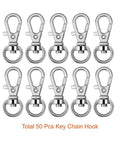 Heavy Duty Metal Swivel Lanyard Snap Hook Kit With Matching Split Key Rings For Everyday Carry Bag Charms And Killer DIY Jewelry Creations That Are Hella Durable, showing ten metal snap hooks.