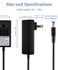 Go-To 5V 5A Power Supply 25W For 3D Printers And LED Matrix, Global Adapter with dimensions and cable length