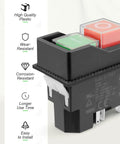 Pushbutton Electromagnetic Switch for Garden Tools and Beefy Heavy Duty Machines, 120V 5PIN Replacement Safety Start Switch, Easy Install