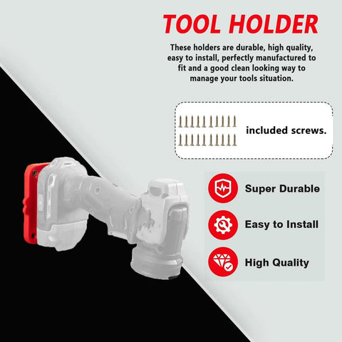 Wall Mount Tool Hanger For Craftsman 20V Drills, 5 Pack Tool Holder Organizer with included screws and highlighted features.
