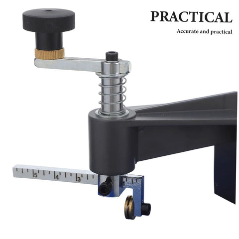 Adjustable Glass Circle Cutter Tool Kit For Glass And Mirror Manual Circle Cutting Tool With Sharp Cutter Head Pro Grade For Stained Glass Easy Grip Precise Circle Cutting Durable Replacement Blades, close-up of scale and cutter head