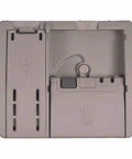 Dishwasher Detergent Dispenser Assembly 12008380 OEM Replacement Part With Optical Sensor TP3, gray, front view