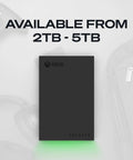 Game Drive For Xbox For Gamers 5TB External Hard Drive USB 3.2 Gen 1 Portable HDD Black With Built In Green LED Bar Xbox Certified