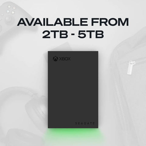 Game Drive For Xbox For Gamers 5TB External Hard Drive USB 3.2 Gen 1 Portable HDD Black With Built In Green LED Bar Xbox Certified
