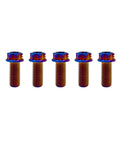 Burnt Blue Titanium Motorcycle Bolts M10 1.5 Hex Torx Head Pack Of 5 Beefy Dual Drive Flange Bolts Lightweight Tough As Nails For Performance Bikes Rustproof And Corrosion Resistant For Long Lasting Performance