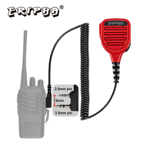 Speaker Microphone for Kenwood Two Way Radios Waterproof IP56 Shoulder Mount with 3.5mm Jack and PU Cable