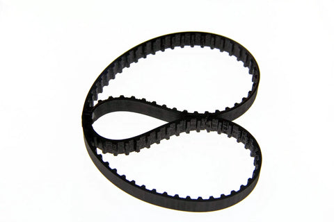 140XL 70 Tooth Timing Belt in black neoprene rubber with fiberglass cord shown flat in loop shape