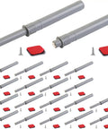 Push To Open Cabinet Hardware 20 Pack Hidden Door Latches And Push Release Drawer Pulls in gray with screws and pads