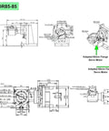 Technical drawing of Pro Grade Fourth And Fifth Axis Motorized Rotary Table With Hollow Servo Base for CNC precision.