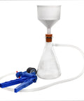 Complete Vacuum Filtration Kit For Lab And Home Science Including 500mL Glass Filtering Flask With Sidearm, Hand Vacuum Pump With Gauge