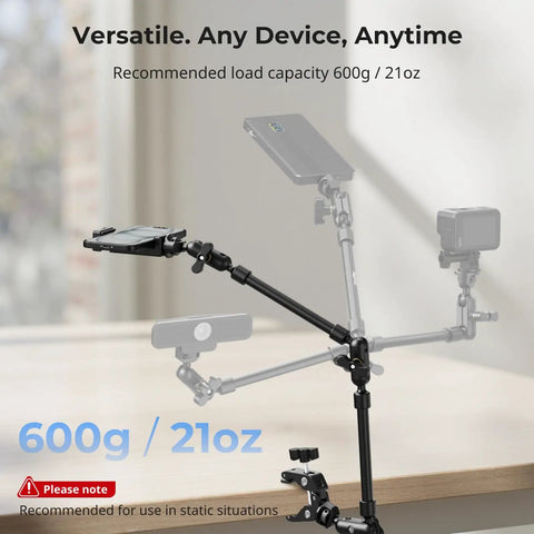22 Inch Magic Arm Clamp Overhead Phone Mount Stand For Desk Camera And Light Flexible Articulating Boom Arm For POV Shots