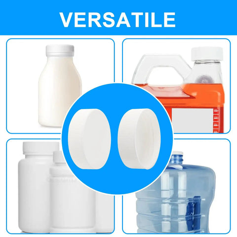 Six Pack Of 53Mm Screw On Water Bottle Caps With Foam Lined Leak Free Seal For 5 Gallon Jugs Rock Solid Replacement Lids 53 400 Thread Size Easy Change White