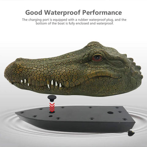 Flytec V002 RC Boat With Two Four G Remote Control Electric Racing Boat For Pools Realistic Crocodile Head Design with waterproof hull