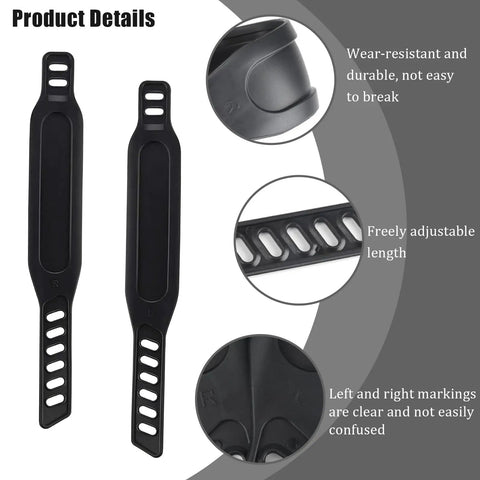 Adjustable Indoor Bike Pedal Straps Pair With Two Side Slots Universal Replacement Foot Straps For Stationary Bikes