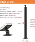 Built Tough Metal Stair Railing Kit Featuring Adjustable Black Wrought Iron Spindles And Secure Floor Mount Brackets For Hassle Free Diy Deck And Loft Additions with steel posts and dimensions.