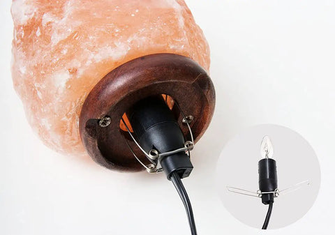 Himalayan Salt Lamp Replacement Bulbs 15 Watt Six Pack E12 Socket Incandescent Long Lasting Bulbs, metal clip base shown