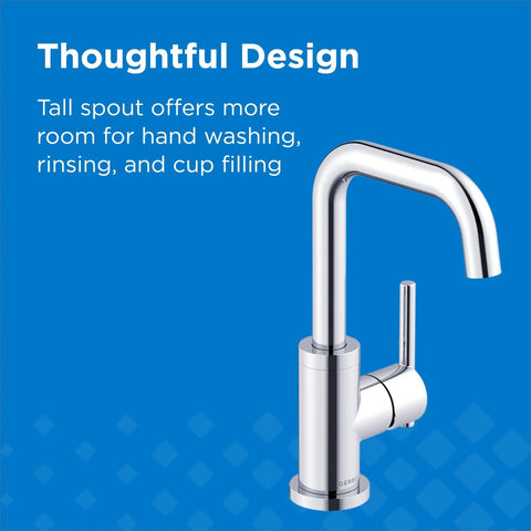 Chrome Bathroom Sink Faucet With Single Handle Side Lever One Hole Installation Durable Brass Construction Metal Touch Down Drain Sleek Arch Spout For Modern Vanity
