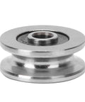 10 Pack Boss Grade V Groove Track Rollers Guide Rail Pulleys Sealed Steel Ball Bearings, smooth surface for industrial use.