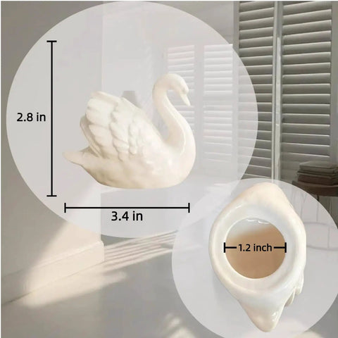 Upgrade Your Bathroom Game With Super Slick Ceramic Toilet Bolt Caps Featuring A Chic White Swan Design, 3.4x2.8 in.