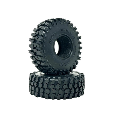 Black Label M/T 63mm by 21mm RC Tires for 1/24 Crawlers Fits Axial SCX24 RGT Element Enduro URUAV 4 Tires Pack With Free LGRP Sticker