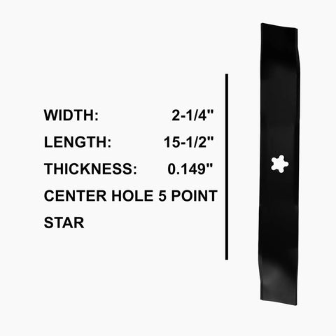 Lawn mower blade with dimensions for Beefed Up Deck Rebuild Kit For 46 Inch Craftsman Poulan Lawn Tractors With Spindle Assembly Replaces OEM 143651