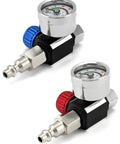 Pro Grade Air Pressure Regulator Kit With Gauge For Spray Guns And Air Tools Quarter Inch G Thread Inlet And Outlet Adjustable Valve Aluminum