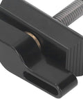 Heavy Duty Folding Bike Hinge Clamp In sleek Black Anodized Aluminum Alloy, close-up view highlighting precision CNC machined details.