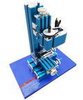 Bad Ass Mini Metal Drilling And Milling Machine Slick Benchtop Teaching Press For Wood And Soft Metals No Sweat Hobby Shop Tool with blue base.