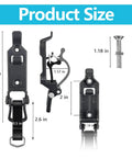 Eight Piece Shovel Mount For Roof Rack Heavy Duty Clamp Kit Bracket dimensions and components displayed, quick release clamp 1.57 inch