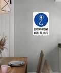 Aluminum Lifting Point Safety Sign 8x12 Inches Durable Industrial Marker For Warehouse And Factory Rigging Area Equipment Lifting Guidance Waterproof Rustproof Weather Resistant Warning Label For Heavy Lifts on wall