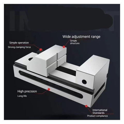 Pro Grade High Precision Quick Acting Milling Vise With Flat Jaws For Grinding And Milling Fixtures Adjustable Jaw Width From 2 In To 2.5 In Easy Clamp For Small To Large Parts Suitable For Hardware Stores. White steel milling vise with flat jaws and wide adjustment range