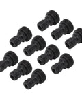 10 Pcs Plastic Garden Hose Quick Connect Fittings Set Easy to Install, No Fuss, Leak Proof, Multipurpose Adapters in black plastic