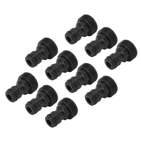 Ten black Push To Connect Quick Connect Nipple Adapter, Plastic Hose Quick Connector for power washers, boats, RVs, spigots, nozzles and sprinklers.