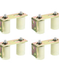 Heavy Duty 4 Pack Sliding Gate Guide Roller Kit With L Brackets Universal Adjustable Gate Roller Hardware, white wheels