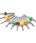 Miniature Micro Twist Drill Bit Set In Tungsten Steel For PCB Repair, Straight Handle Bits 2.1mm To 3.0mm displayed in an arc