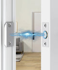 Magnetic Closet Door Catch 2 Pack, Adjustable Ball Latches With Hidden Roller, Silver finish showing electromagnetic connection.
