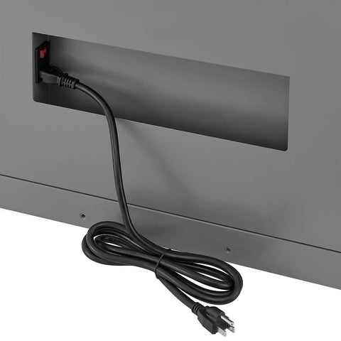 Secure 24 Door Clear View Cell Phone Charging Locker With Usb C Micro Lightning Ports For Offices Classrooms showing power connection at back.
