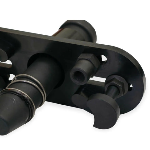 Close-up of Heavy Duty Axle Shaft Puller Tool For Big Rig Trucks Featuring Quick Lock Adjustable Arms and secure mounting details.