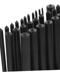 Non Slip Positioning Cylindrical Punch Set With Base For Woodworking And Mechanical Maintenance DIY Projects Pro Grade Punch Kit For Precise Marking And Transfer 28 Piece, showing black steel punches in various sizes.