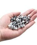 Hand holding White Metal Roofing Screws Kit With 150 Pcs 10x1 Inch Galvanized Hex Head Self Tapping Screws With EPDM Washer