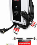 Level Two Electric Vehicle Charger With 50amp Hardwired Or 40amp Nema 14 50 Plug Setup with 16ft cable and RFID tags