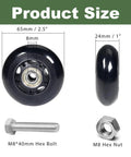 Heavy Duty 2.5 Inch PU Caster Wheels For Exercise Bike And Treadmill Transport showing wheel dimensions and hardware details.