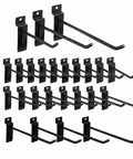 Heavy Duty Slatwall Hooks 24 Pack Set For Garage Shed And Workshop Metal Wall Hangers In 4 6 And 8 Inch Sizes For Slat Wall Panels Tools Organization Durable Black Finish
