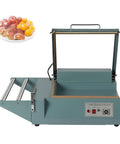 GFJYKDL Heavy Duty L Bar Impulse Heat Sealer Wrapping Machine 1000W Power with film rack, showcasing sealing mechanism and controls.