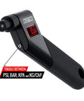 Beefy Digital Tire Pressure Gauge With Backlit LCD Display, 5-150 Psi Range, Angled Head, Rubber Grip, Auto Shutoff, Easy Unit Switching Between Psi Bar KPa Kg-Cm2, Accurate To Within 0.5 Psi on black display